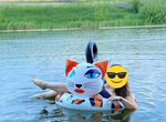 Новый Надувной круг кошка для плавания лето