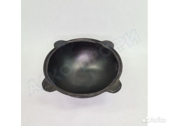Казан чугунный с крышкой 4,5л плоское дно