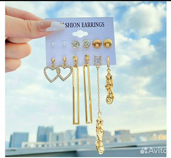 Набор серёжек новый
