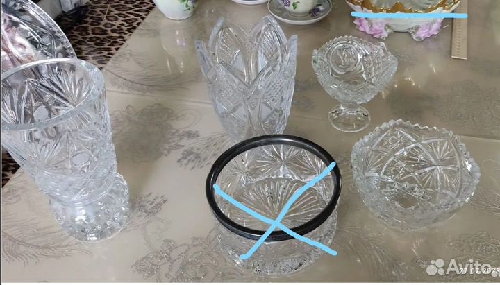 Хрустальная посуда Вазы, Салатницы, Бокалы