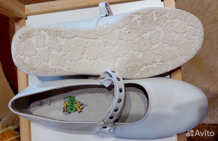 Кожаные новые туфли стелька 25см