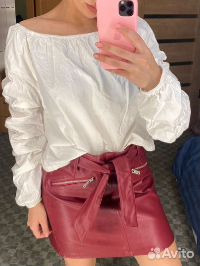 Кожаная юбка + топ