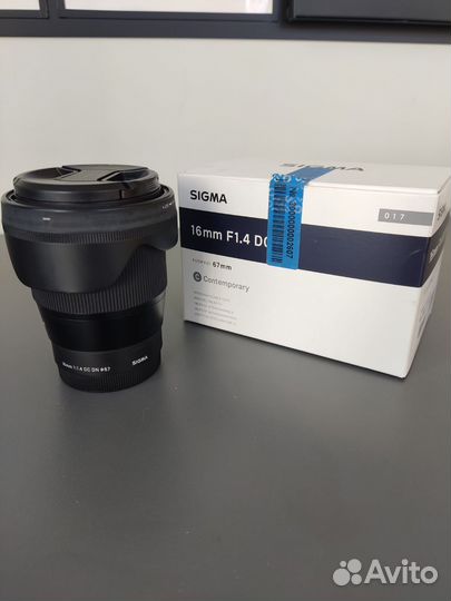 Объектив Sigma 16mm, f1,4, sony e-mount