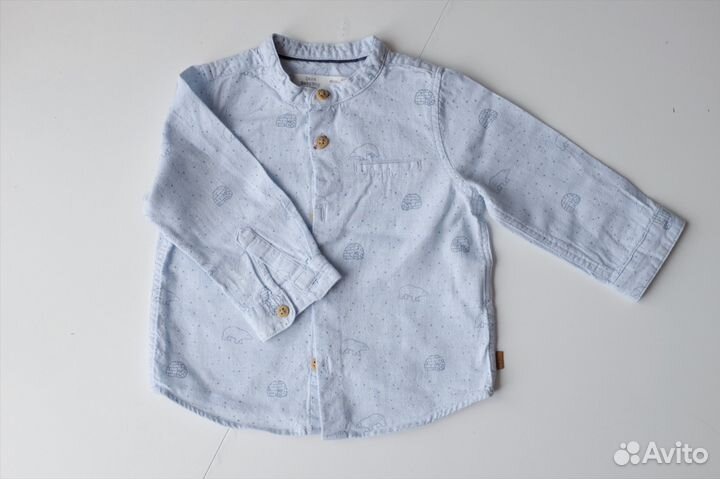 Рубашка Zara Baby с белыми медведями, р.86