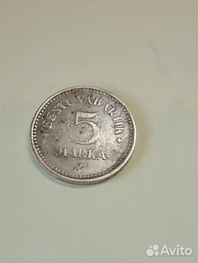 Монета 5 марок Эстония 1924г