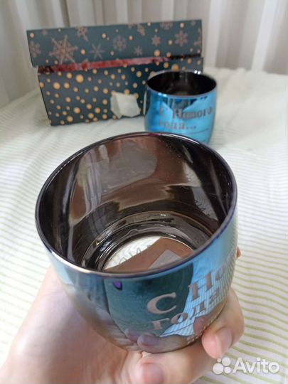 Стаканы синие стеклянные 2 шт новые