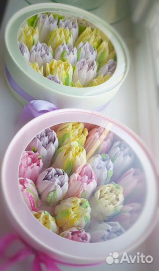 Тюльпаны из зефира в натуральную величину