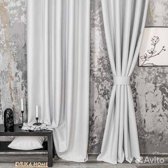 Шторы блэкаут Амадео платиновый