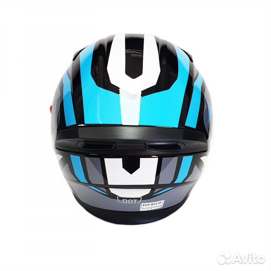 Шлем Ataki JK316 Route серый/голубой глянцевый