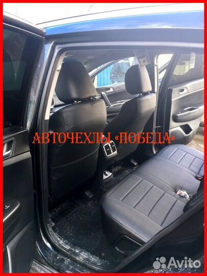 Чехлы Kia Sportage 4 из экокожи чёрные Классика