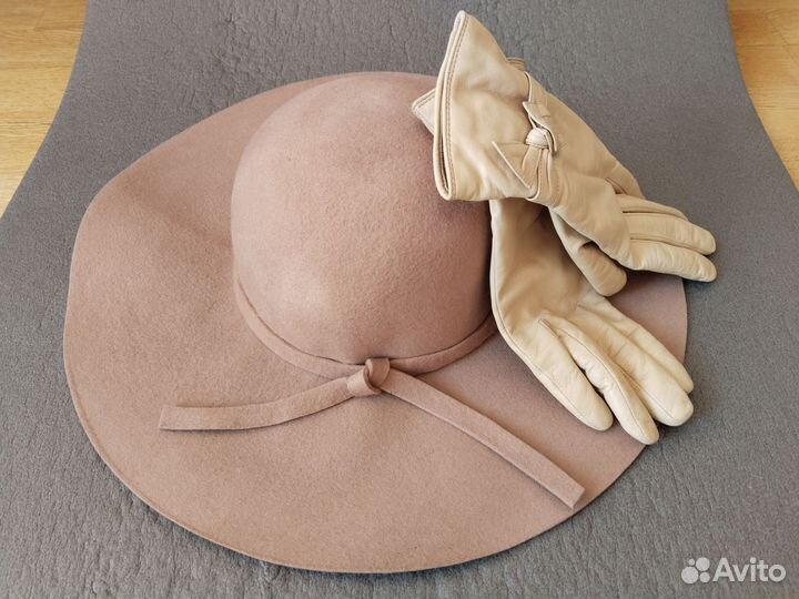 Шляпа женская, перчатки