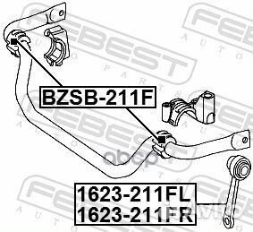 Bzsb-211F втулка стабилизатора перед. 2шт bzsb
