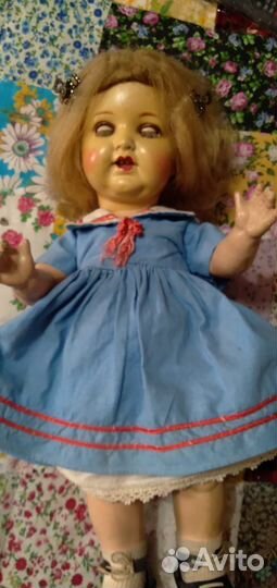 Кукла старинная папье маше 50 е годы