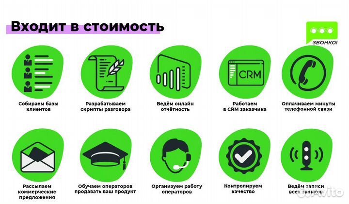 Услуги Колл центра / Холодные звонки по базе