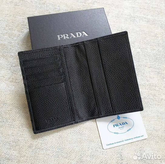 Обложка на паспорт Prada натуральная кожа
