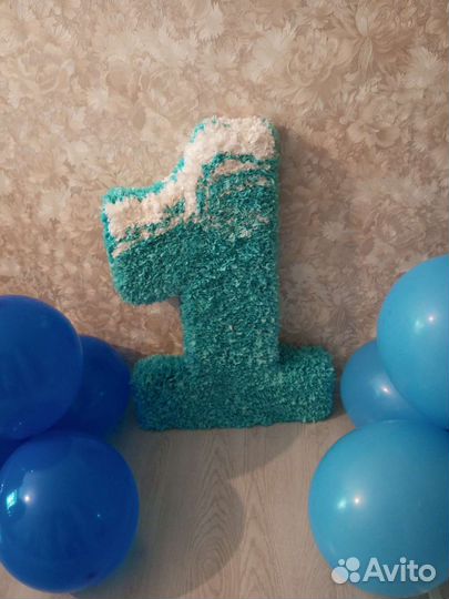 Цифра 1 на годик мальчику и буква а