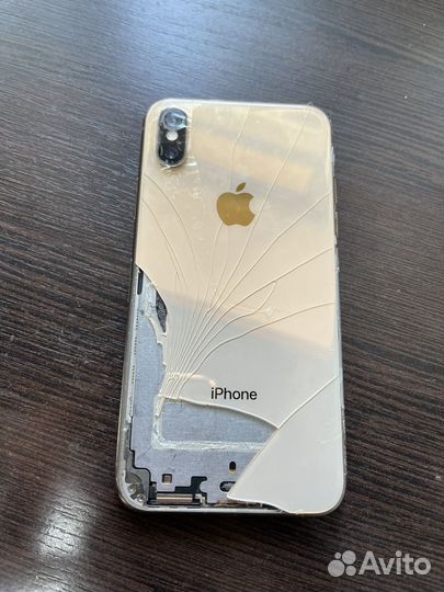 Заднее стекло на iPhone XS голд новое