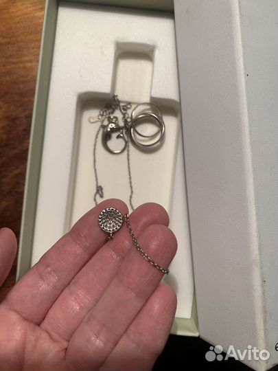 Цепочка серебро кольцо кулон заграница