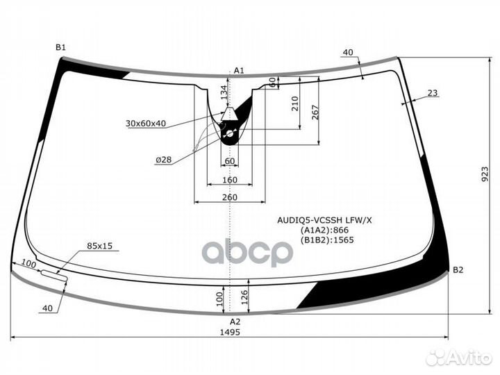 Стекло лобовое (Одна камера/ Датчик дождя/ Молд