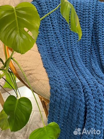 Плед крупной вязки