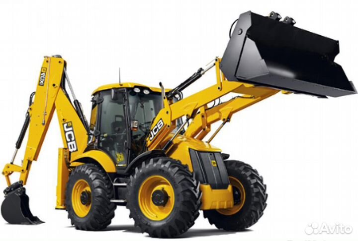 Экскаватор-погрузчик JCB, автокран, самосвалы