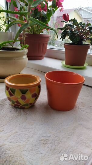 Керамические горшки для цветов бу