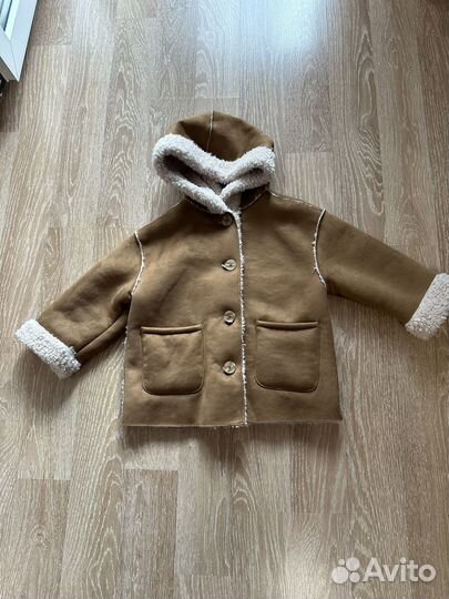 Дубленка zara на девочку 92 -98