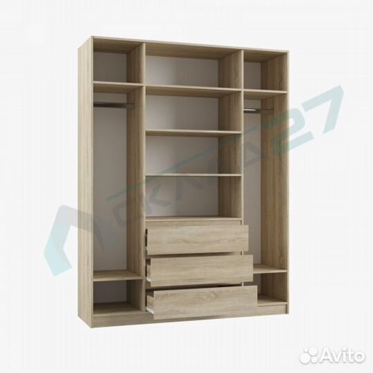 Шкаф 4х ств. Пальмира сонома Ш*В*Г: 1600*2100*520
