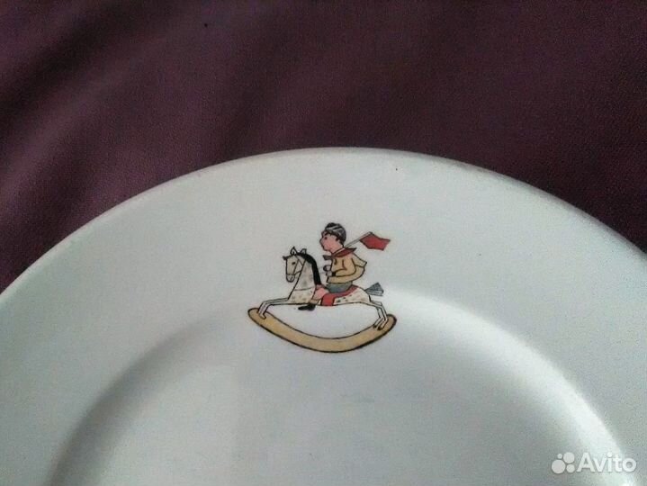 Агитфарфор СССР Конаково тарелка Дети Пионерия