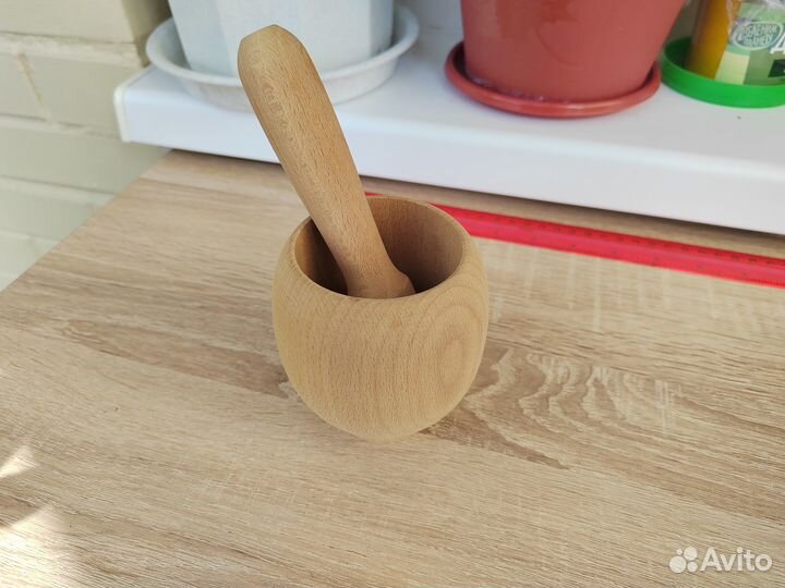 Ступа с пестиком деревянная