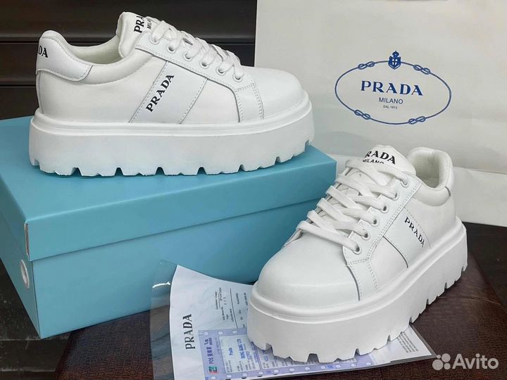 Кеды prada на платформе люкс