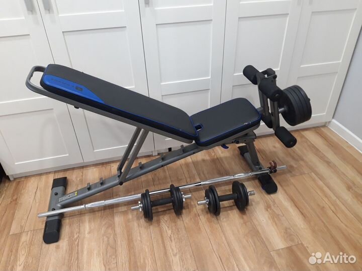 Набор Domyos Скамья + керл + гантели + штанга