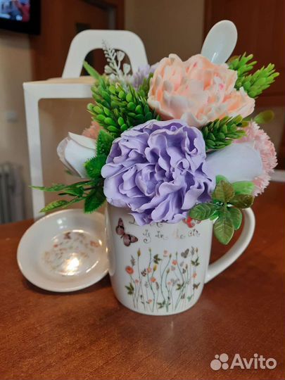 Чайная пара композиция, букет, подарок