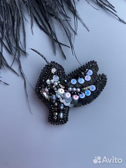 Брошь птички ручной работы