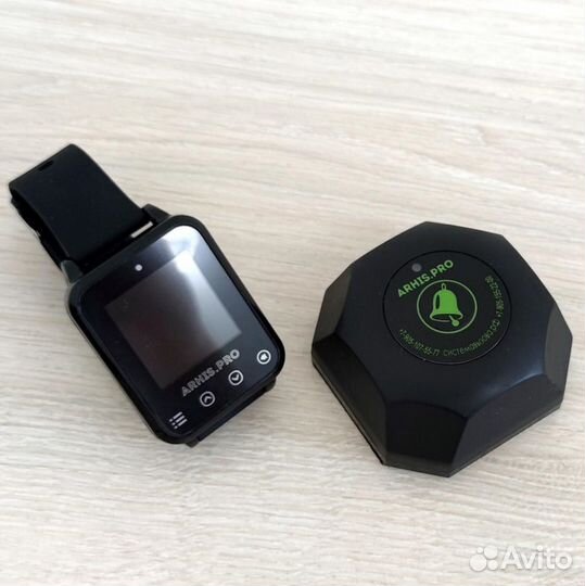 Кнопка вызова персонала, официанта Бургер и часы