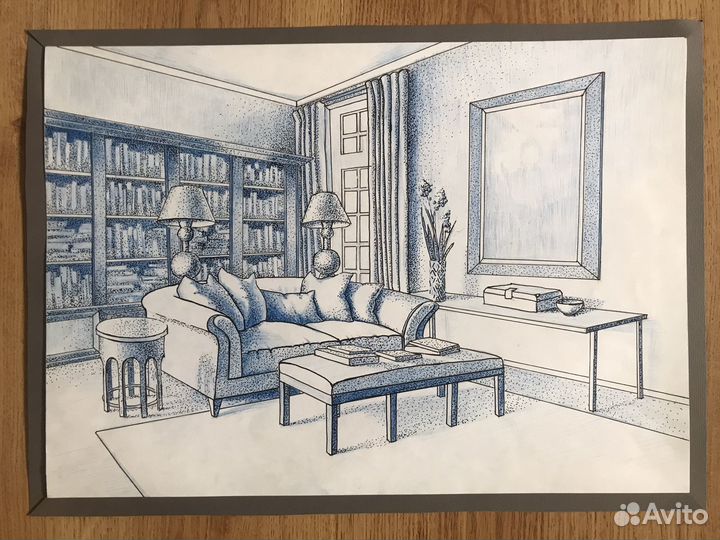 Картина линером (графика) А3