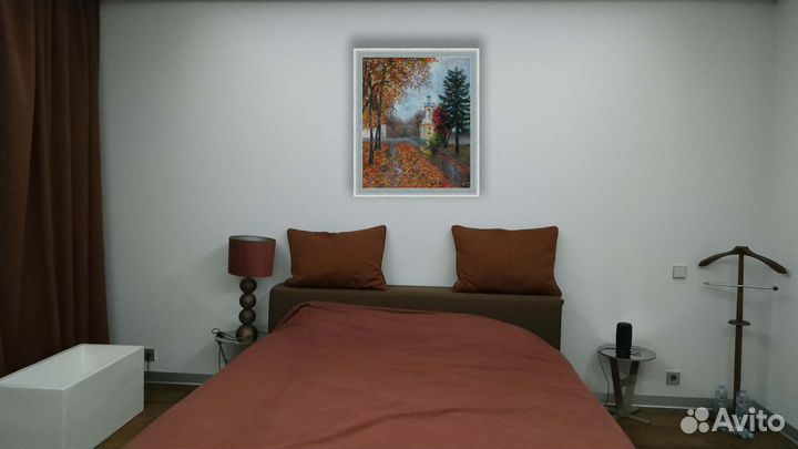 Картина маслом Осень Дорога к Храму