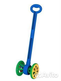 Каталка Весёлые колёсики с шариками сине-зелёная 7