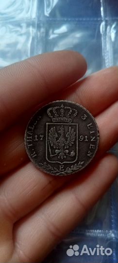 1/3 таллера 1791 (Е) -кёнисберг