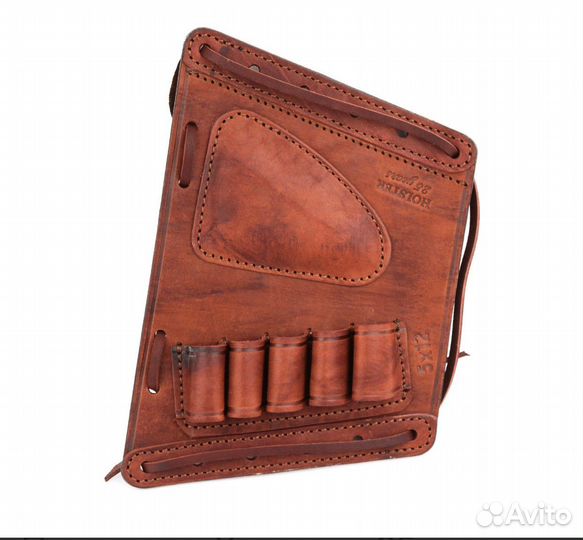 Патронташ на приклад 5 патронов кожа 12к