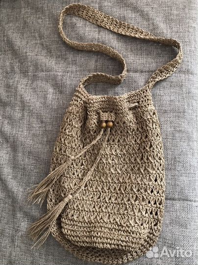 Сумка новая вязаная из натурального джута