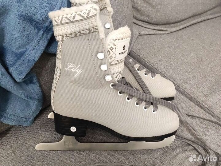 Коньки 35 размер nordway lily, гантели 0.5 кг
