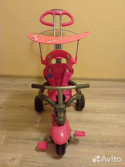 Детский трехколесный велосипед с ручкой