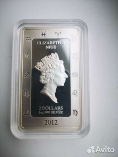 Монета гороскоп Ниуэ 2 доллара 2012 г. Овен