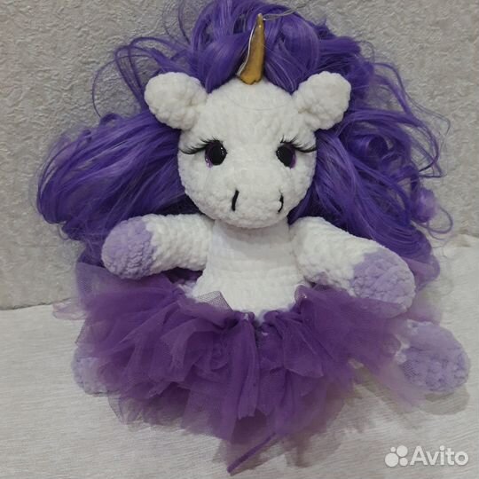 Лошадка-единорог ручной работы 30 см