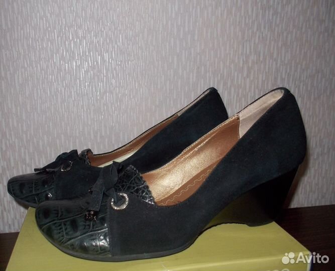 Туфли женские натур.кожа/нубук, р.35,5, б/у 1 раз