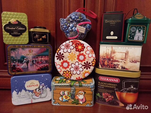 Жестяные банки для чая (каждой по 1шт)