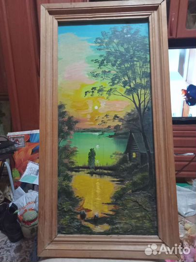 Картина маслом СССР винтаж,Пейзаж