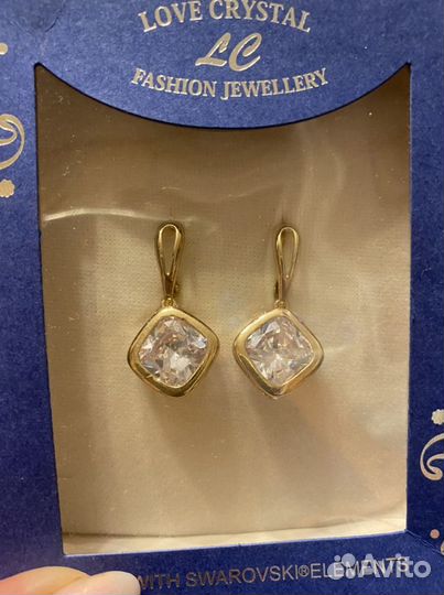 Серьги кристаллы swarovski