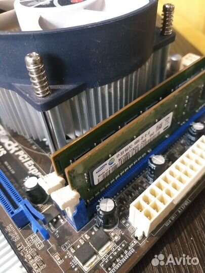 Материнская плата 1155 с процессором и памятью